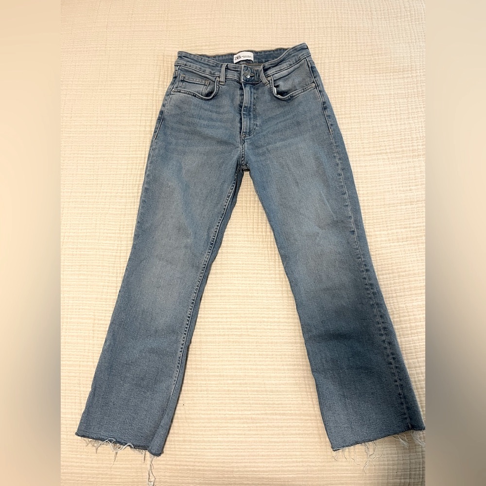 Zara high rise cropped jeans